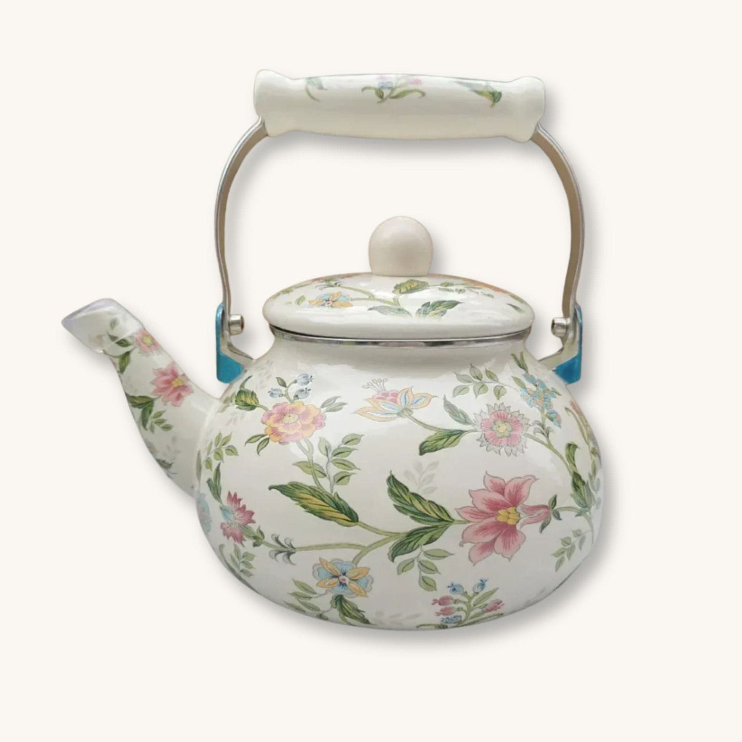 Théière anglaise fleurie vintage pour tea time