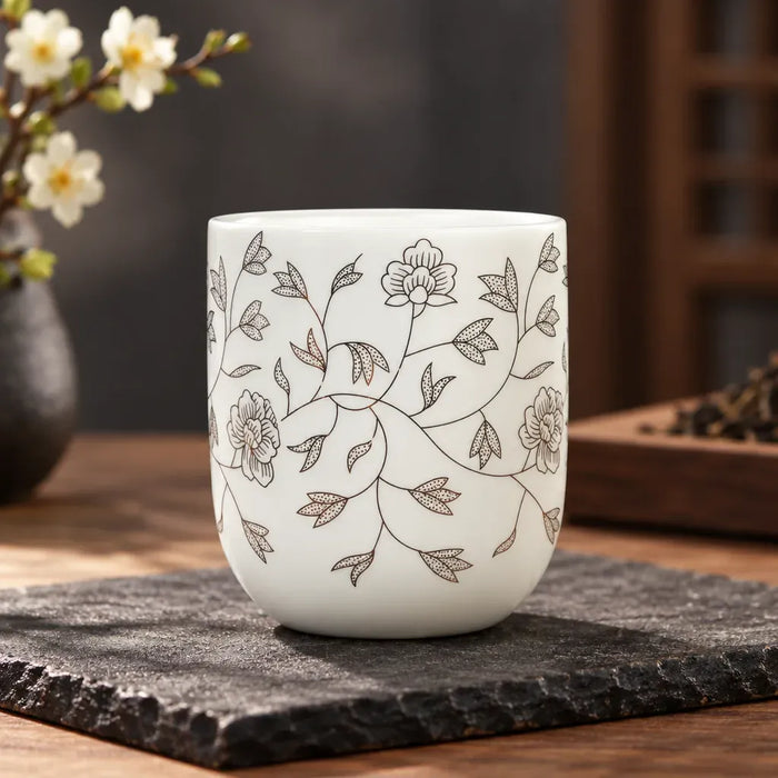 Théière Tasse à Thé en Céramique – Motif Bleu Délicat