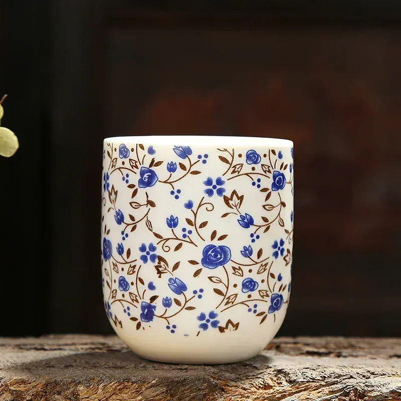 Théière Tasses à Thé en Porcelaine – Carreaux Bleus Style Azulejos
