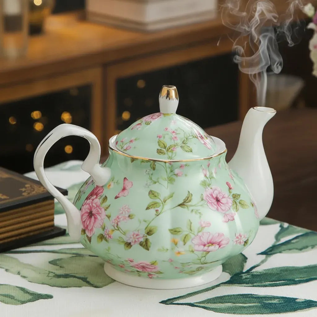 Théière Théière Anglaise en Porcelaine 400ml – Élégance Moderne | Tea Pot World