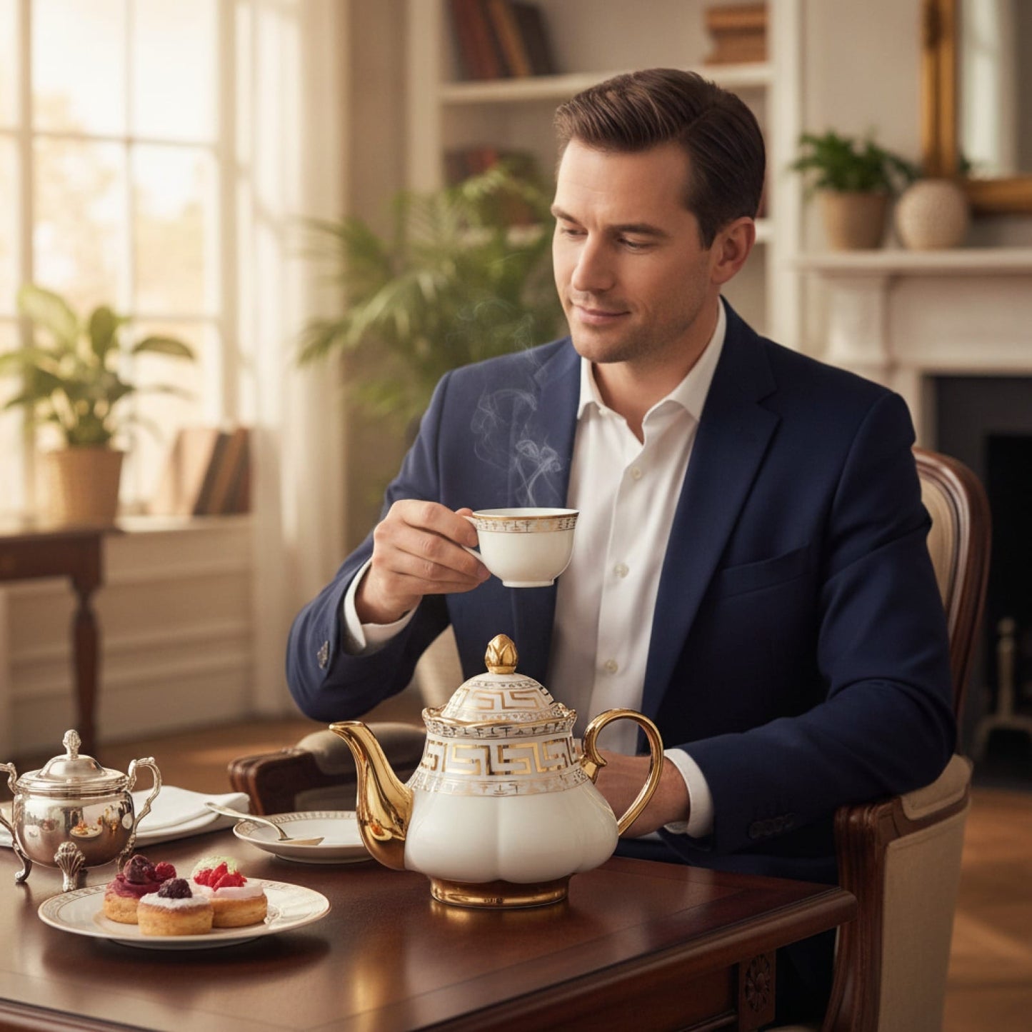 Théière Théière Anglaise en Porcelaine Blanche - Élégance Royale pour vos Pauses Thé