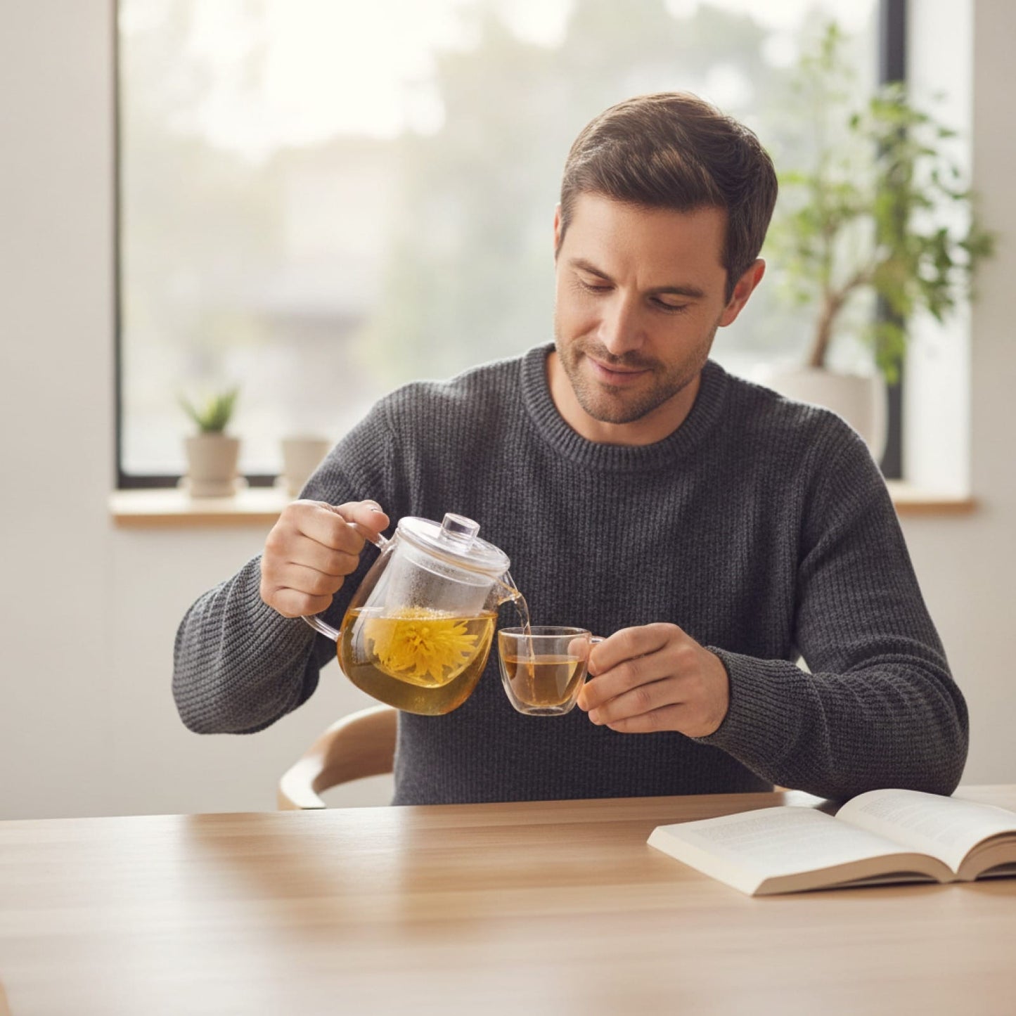 Théière Théière Design en Verre avec Filtre Intégré - Élégance et Saveurs