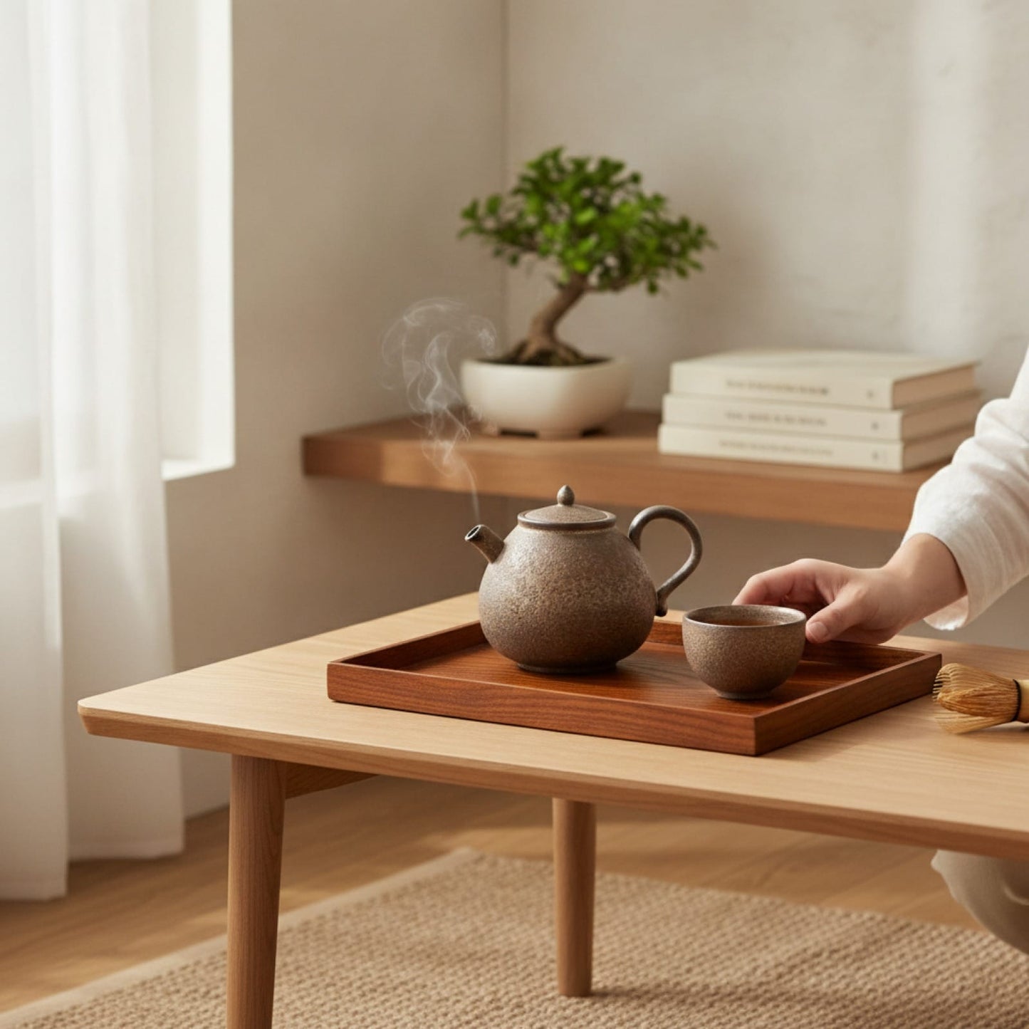 Théière Théière Japonaise en Céramique Rouille Zen - Design Artisanal & Sérénité