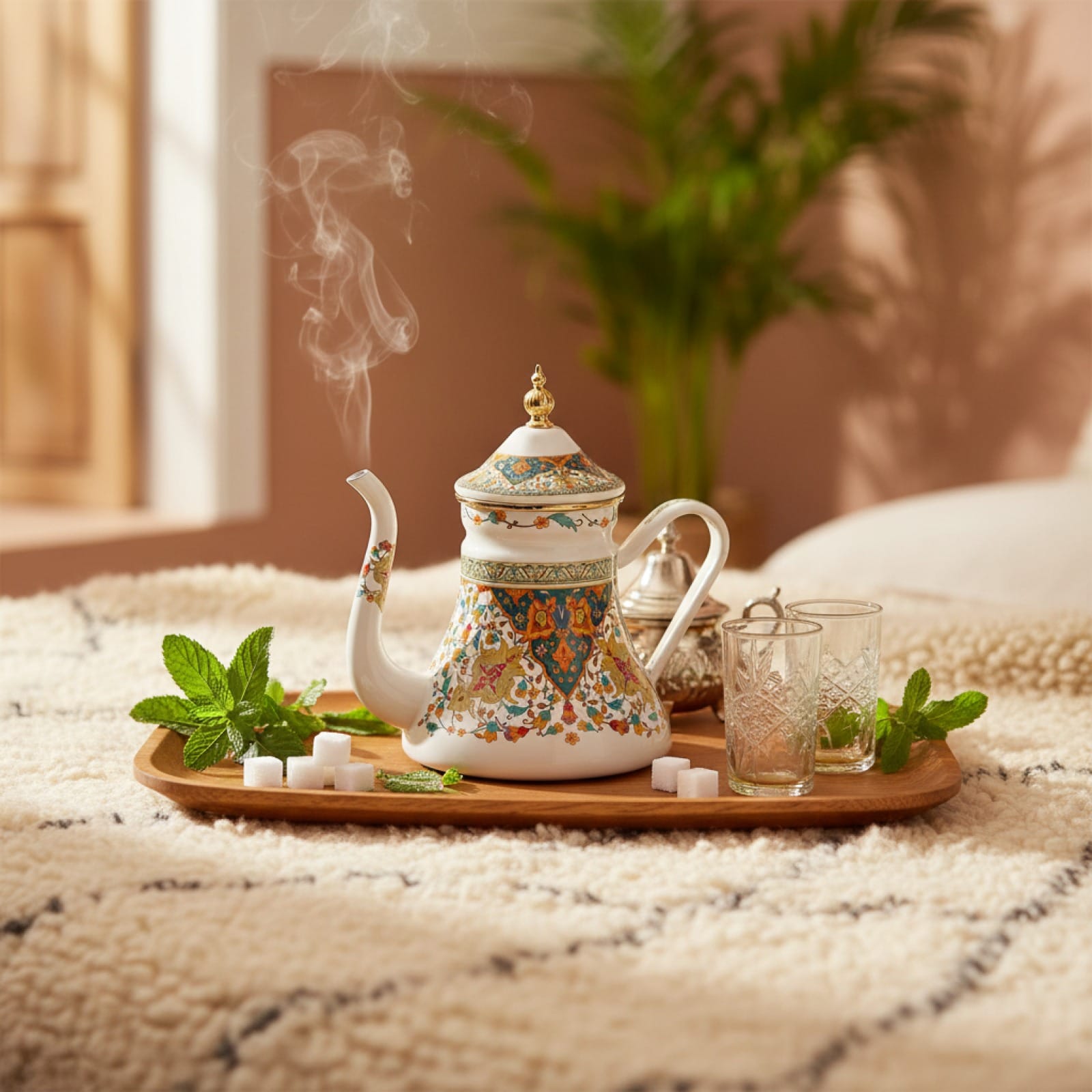 Théière Théière Marocaine Artisanale Traditionnelle - Service à Thé Authentique