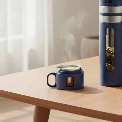 Bouteille Infuseur Thé & Fruits Verre Borosilicate 520ml Bleu