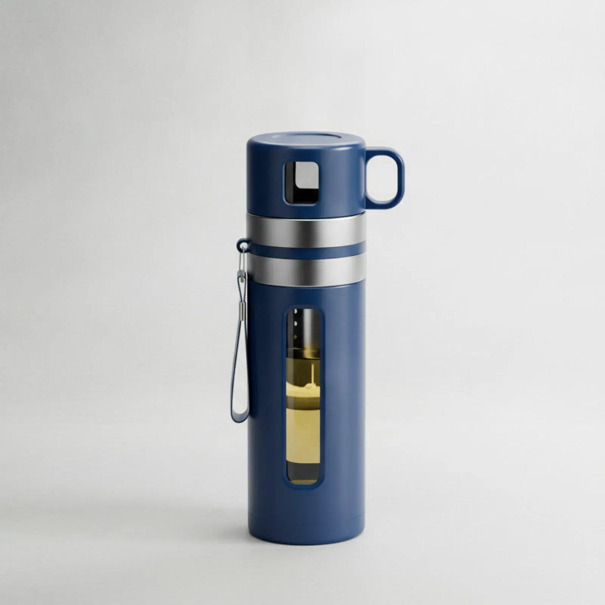 Bouteille Infuseur Thé & Fruits Verre Borosilicate 520ml Bleu