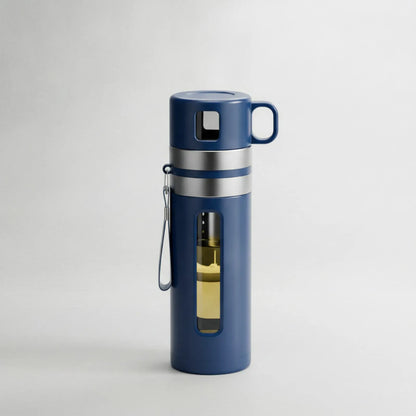 Bouteille Infuseur Thé & Fruits Verre Borosilicate 520ml Bleu