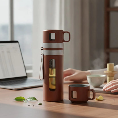 Bouteille Infuseur Verre Borosilicate 520ml Brun