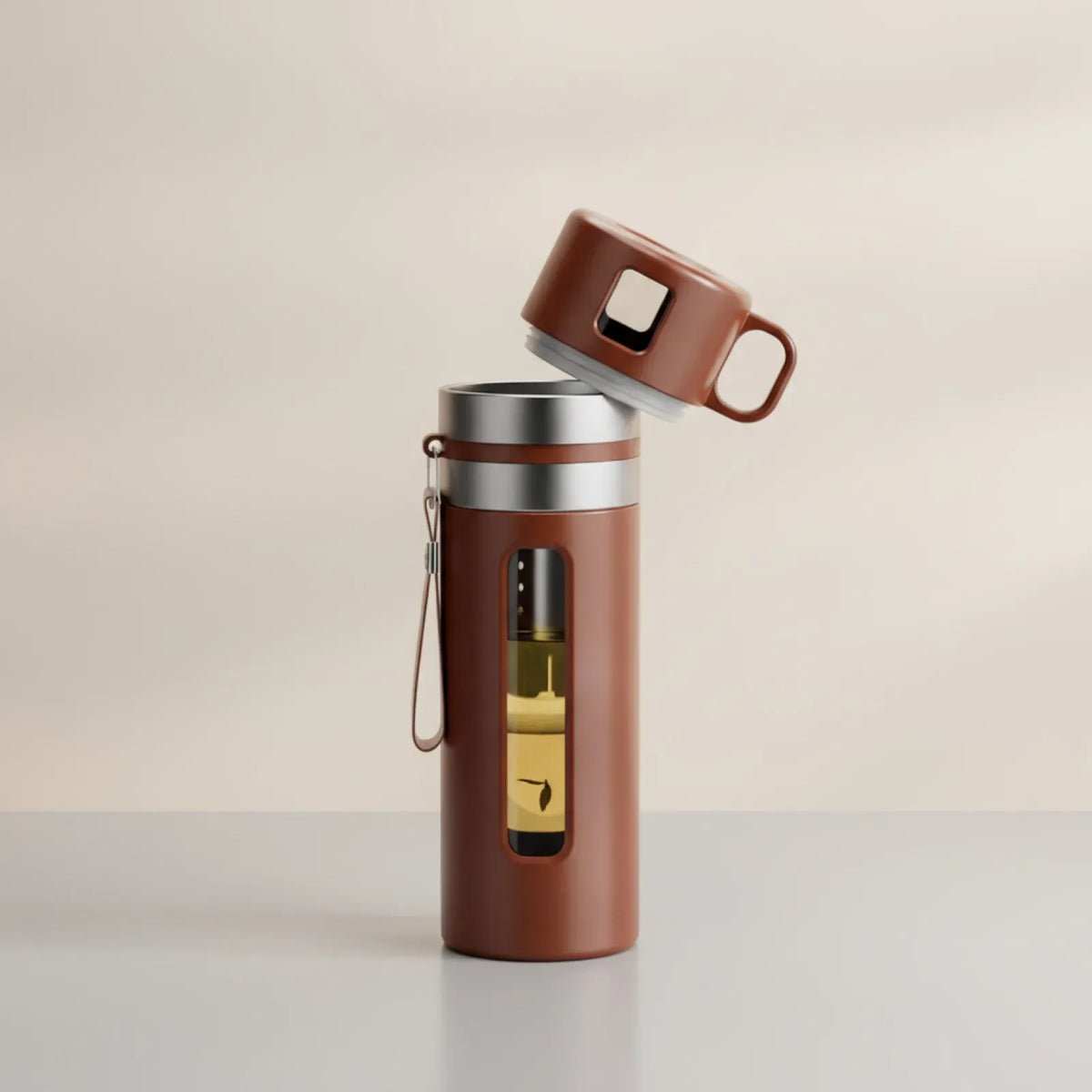 Bouteille Infuseur Verre Borosilicate 520ml Brun