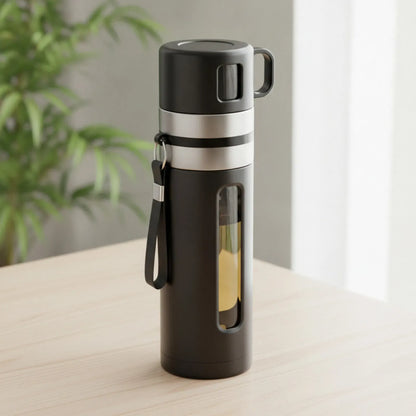 Bouteille Thé Verre Borosilicate 520ml Noir