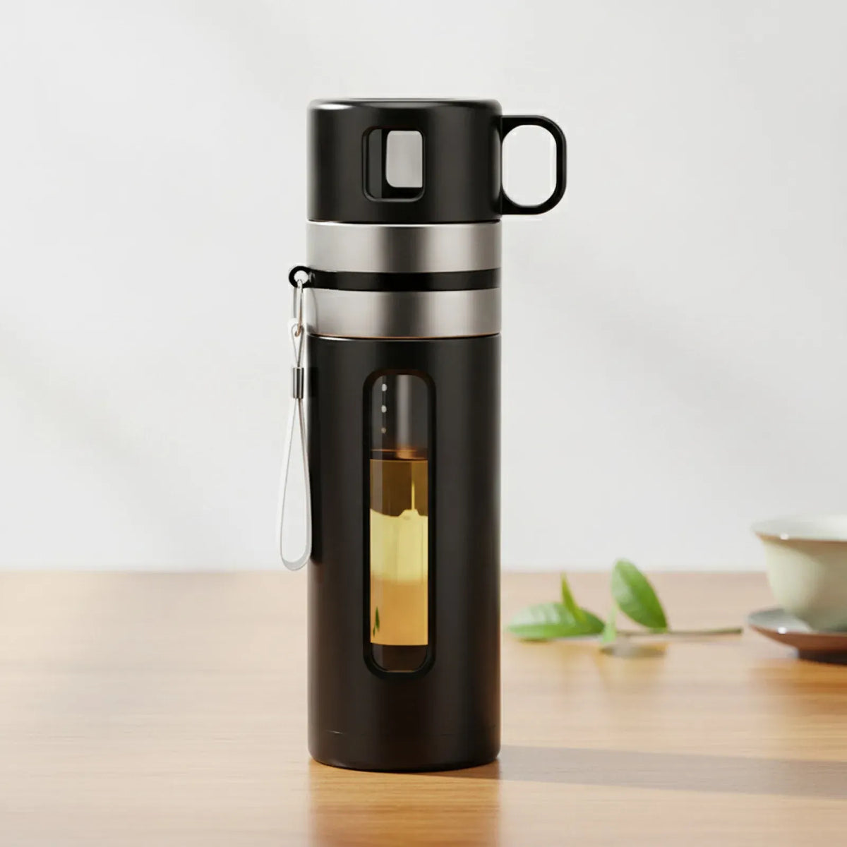 Bouteille Thé Verre Borosilicate 520ml Noir