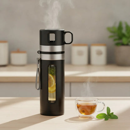 Bouteille Thé Verre Borosilicate 520ml Noir
