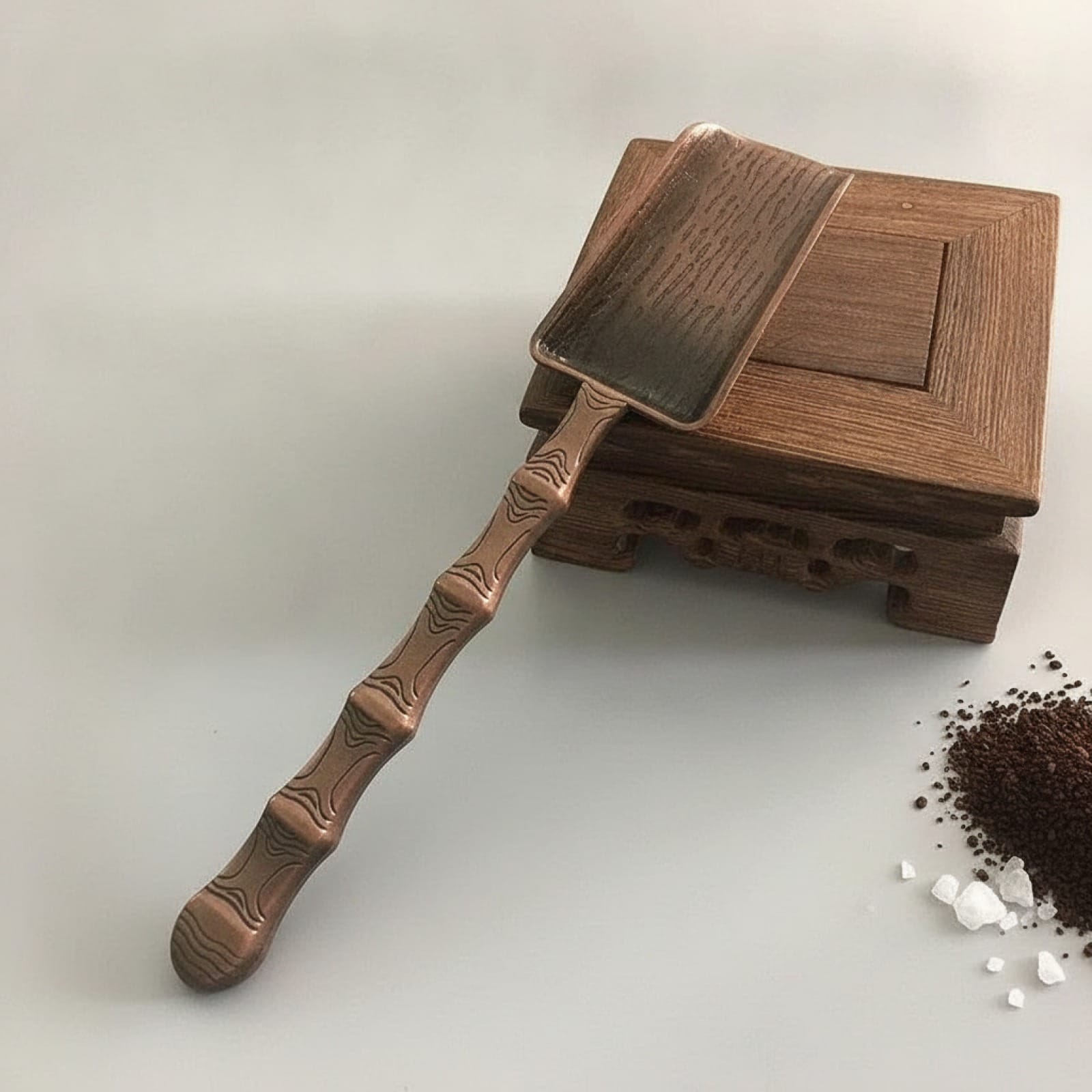 Théière Cuillère à thé forme pelle, style chinois rétro - Accessoire de cuisine pour thé Kung Fu