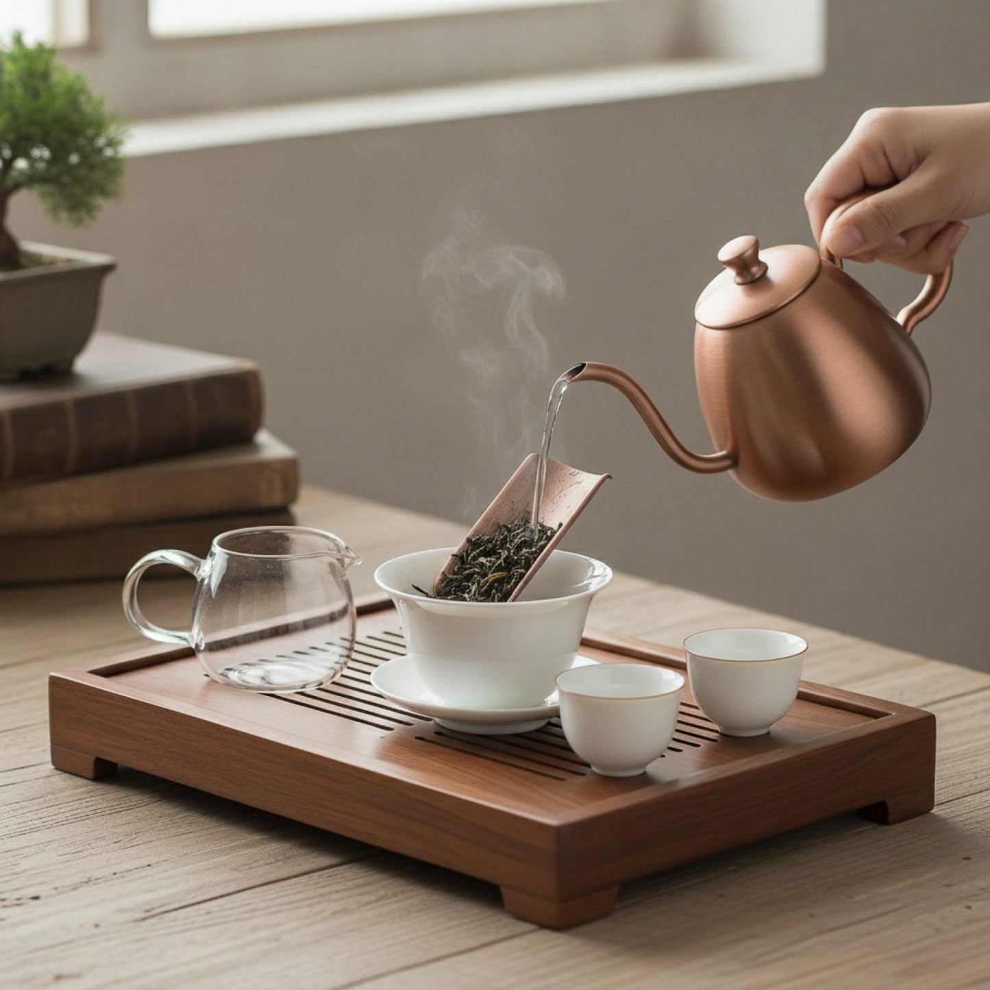 Théière Cuillère à thé forme pelle, style chinois rétro - Accessoire de cuisine pour thé Kung Fu