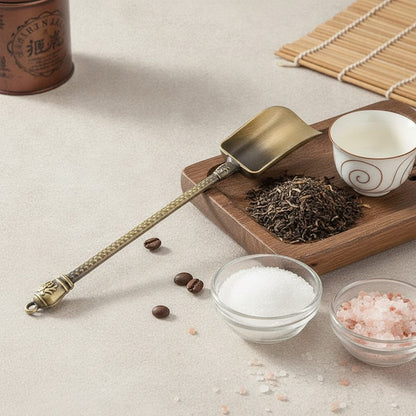 Théière Cuillère à thé forme pelle, style chinois rétro, en cuivre pour thé en vrac - Accessoire de cuisine pour thé Kung Fu