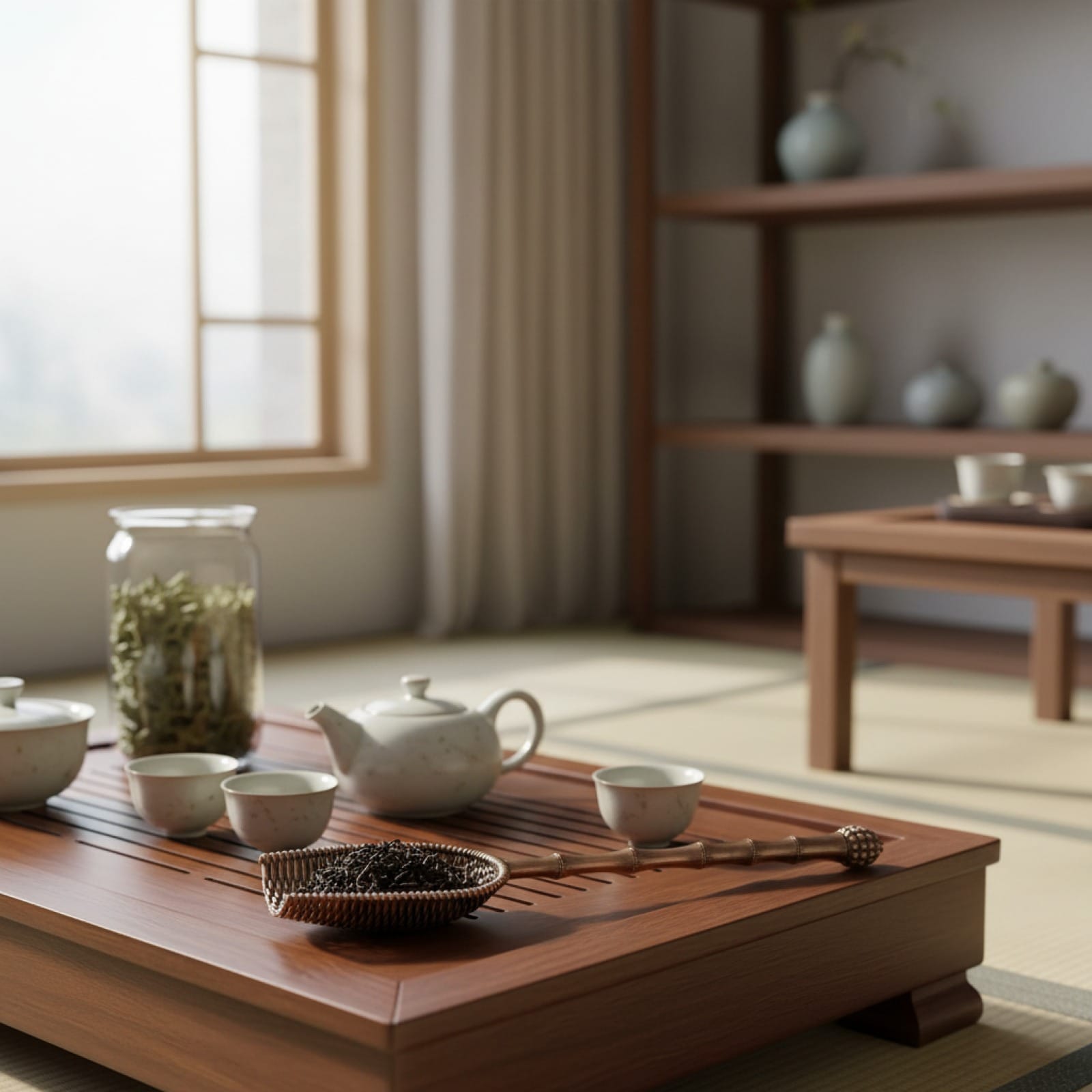 Théière Cuillère à thé forme pelle, style rétro chinois