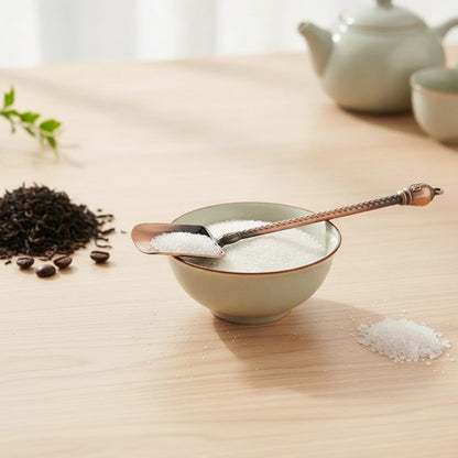 Théière Cuillère à Thé Shovel Style Rétro Chinois en Alliage de Zinc - Accessoire pour Thé