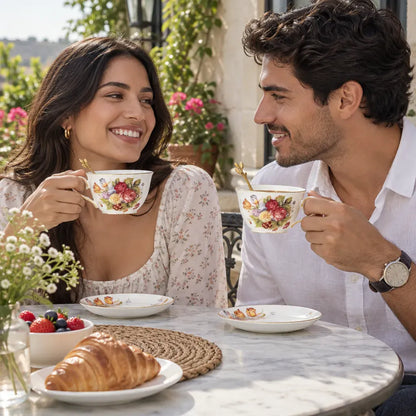 Théière Ensemble Tasse à Thé avec Soucoupe et Cuillère
