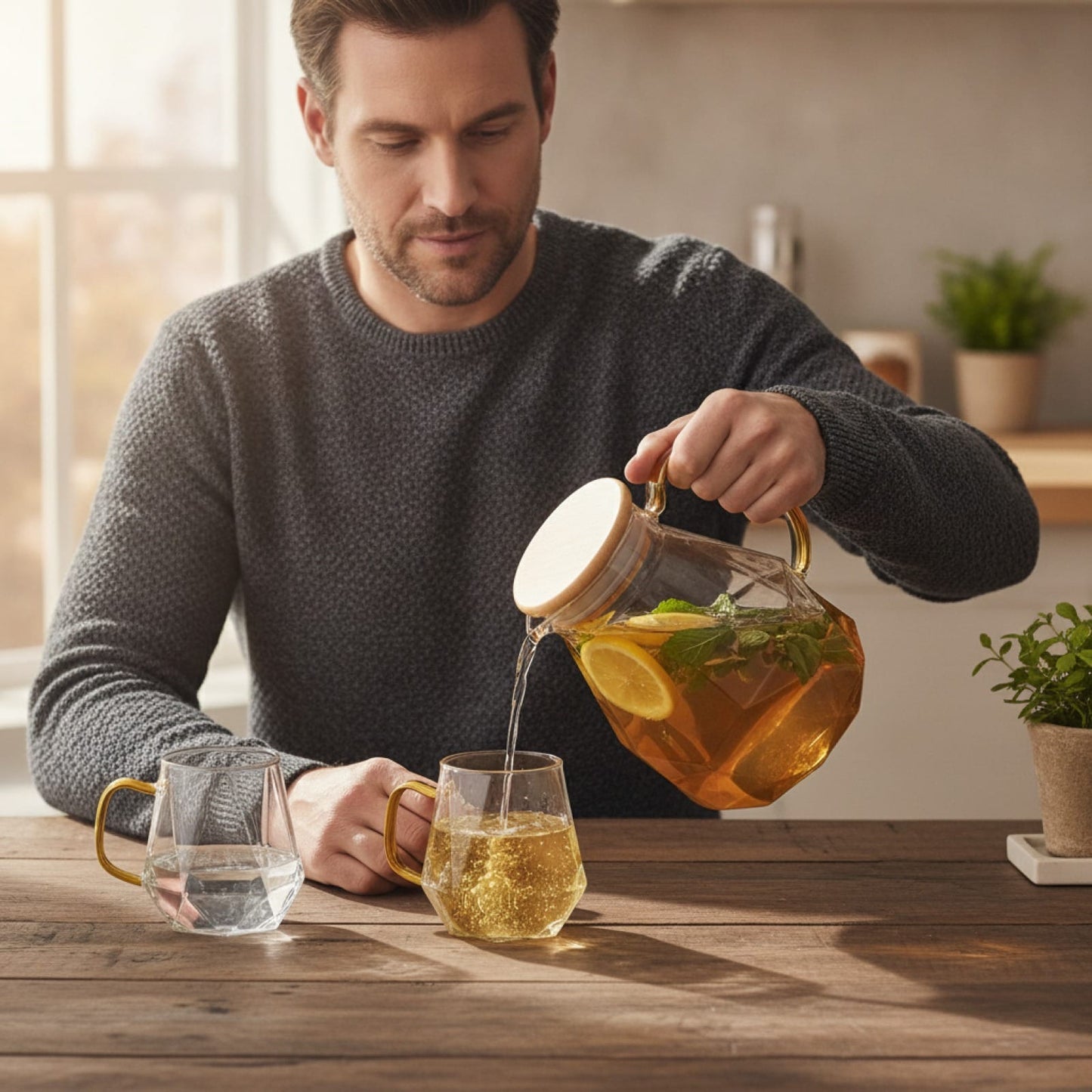 Théière Grande Théière en Verre Résistant à la Chaleur - Idéale pour Infusions