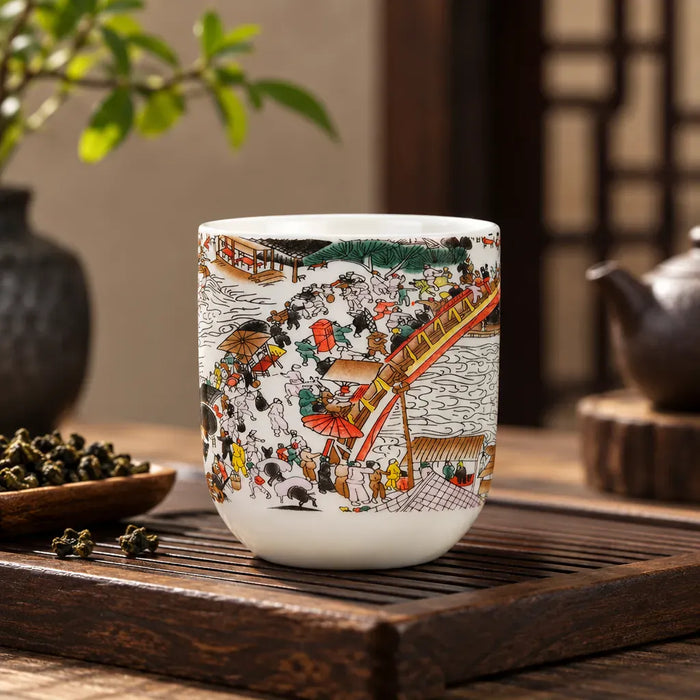 Théière Tasse à Thé Style Chinois – Peinture Florale Colorée