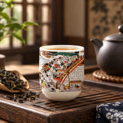 Théière Tasse à Thé Style Chinois – Peinture Florale Colorée