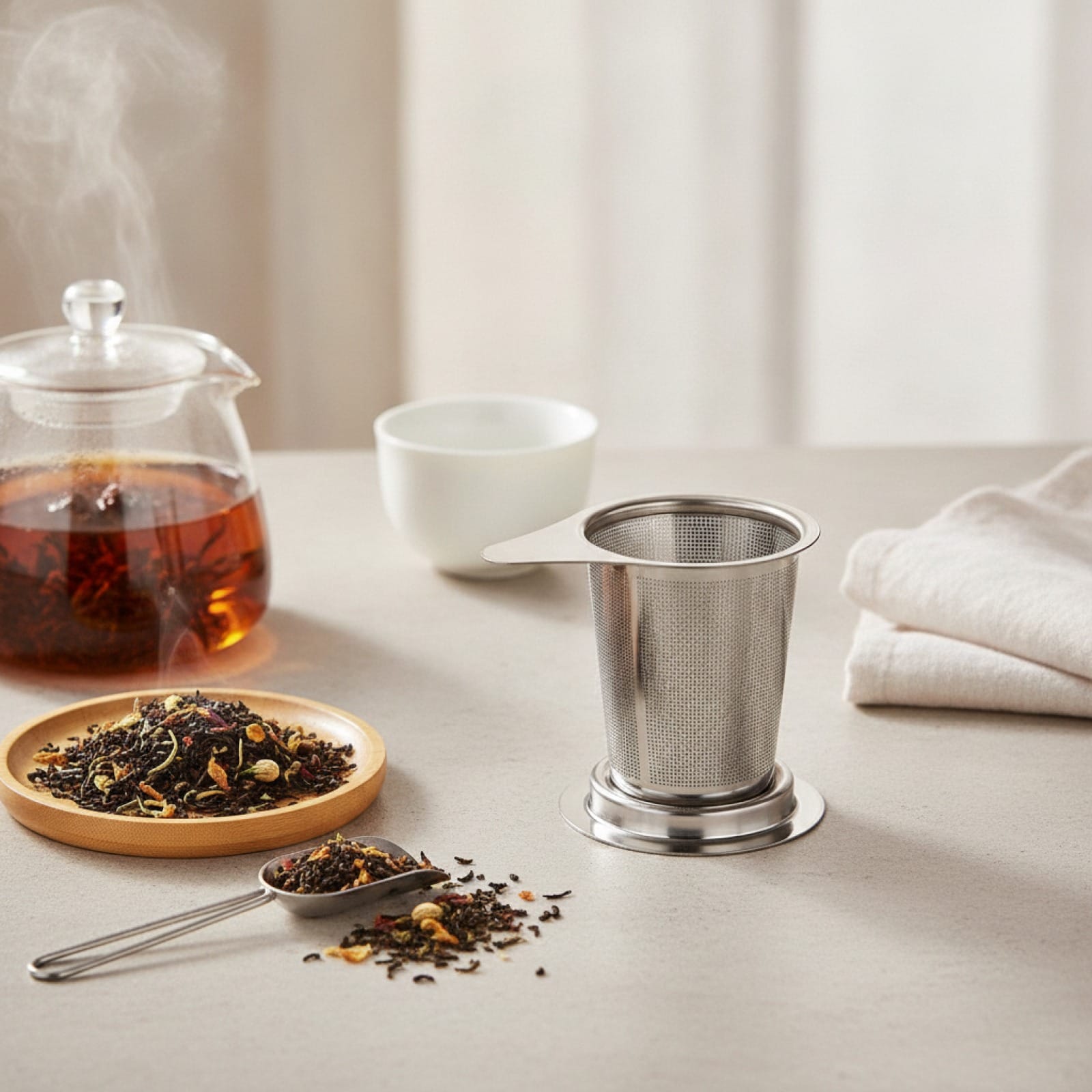 Théière Infuseur à thé et café réutilisable en acier inoxydable
