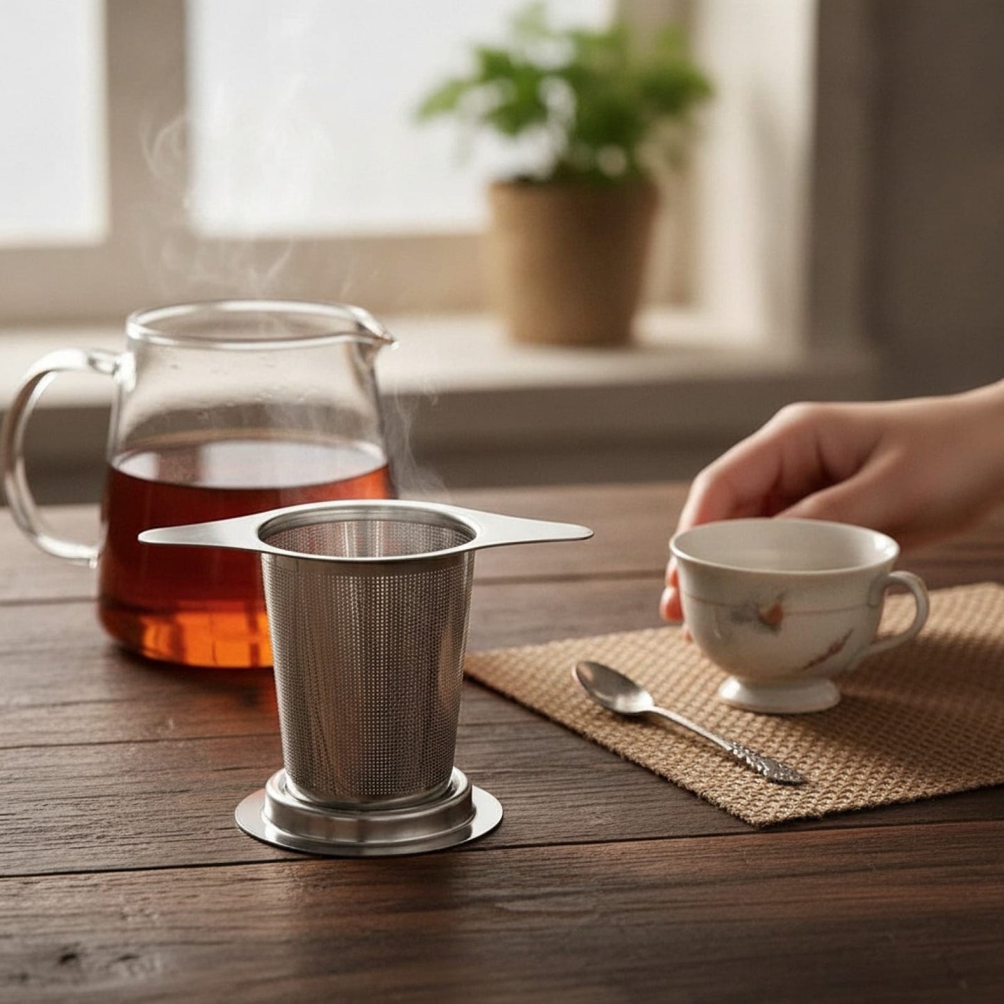 Théière Infuseur à thé et café réutilisable en acier inoxydable