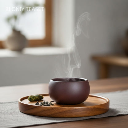 Théière Lot de 2 tasses à thé Yixing en argile violette, faites à la main, 65ml