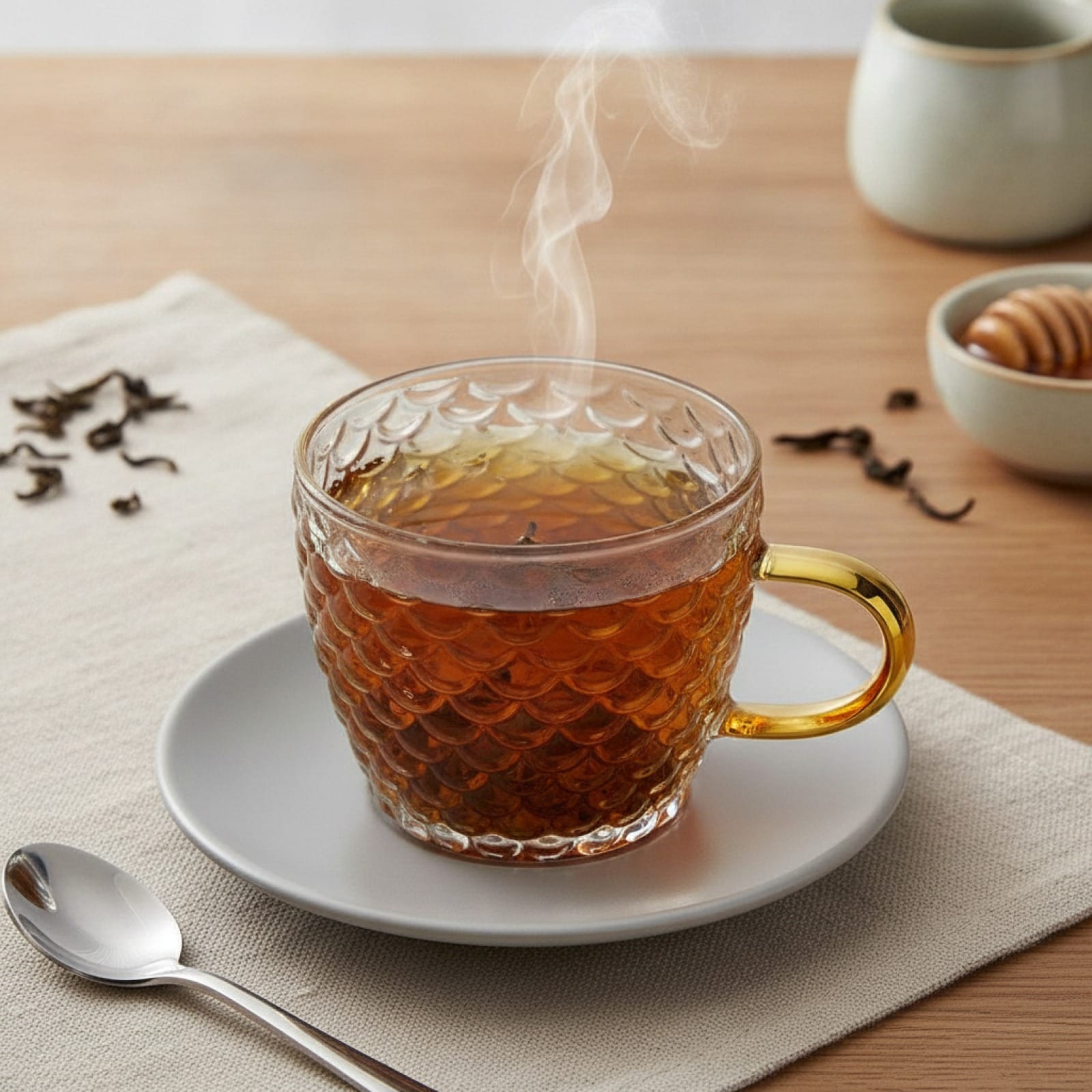 Théière Set de 2 tasses à thé en verre transparent - Design élégant pour votre thé