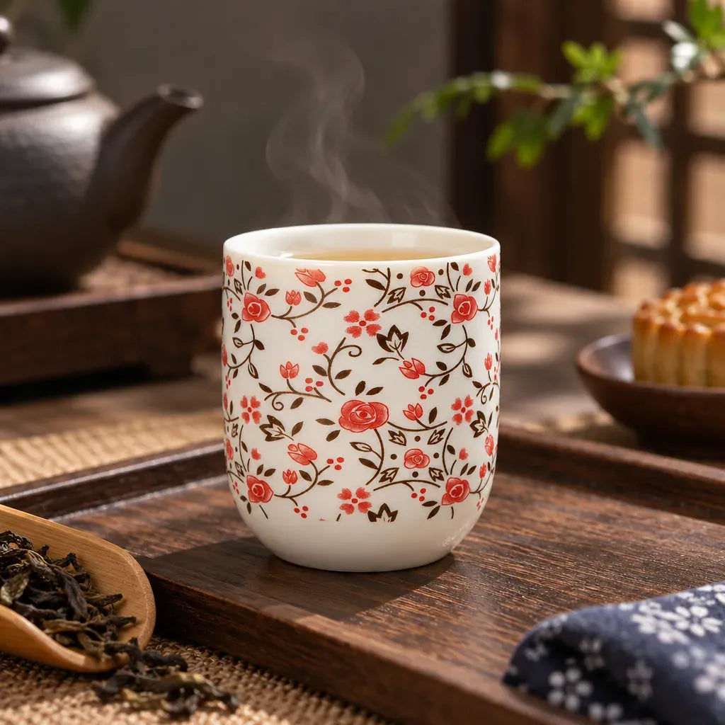 Théière Tasse à Thé en porcelaine – Fleurs Multicolores