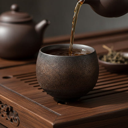 Théière Tasse à Thé Japonaise Faite Main en Grès - Style Ancien, Petit Modèle pour Kung Fu