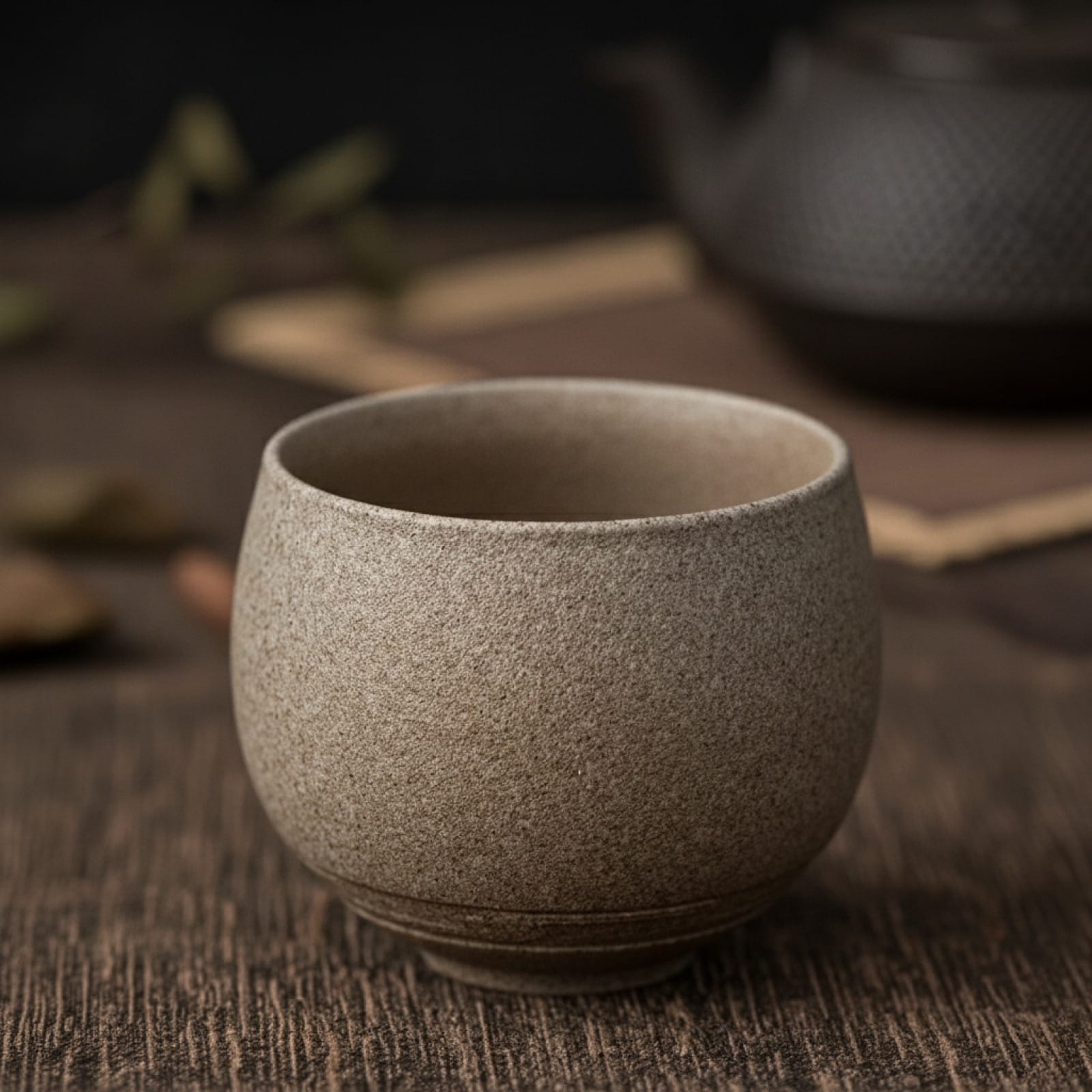 Théière Tasse à Thé Japonaise Faite Main en Grès - Style Ancien pour Cérémonie du Thé