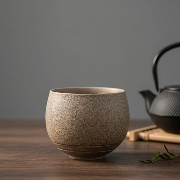 Théière Tasse à Thé Japonaise Faite Main en Grès - Style Ancien pour Cérémonie du Thé