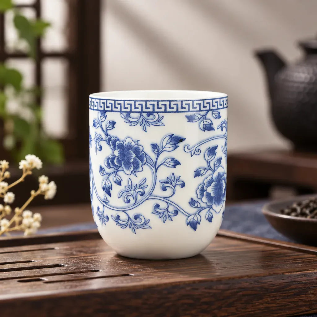 Théière Tasse à Thé Porcelaine Bleue – Fleurs Bleues