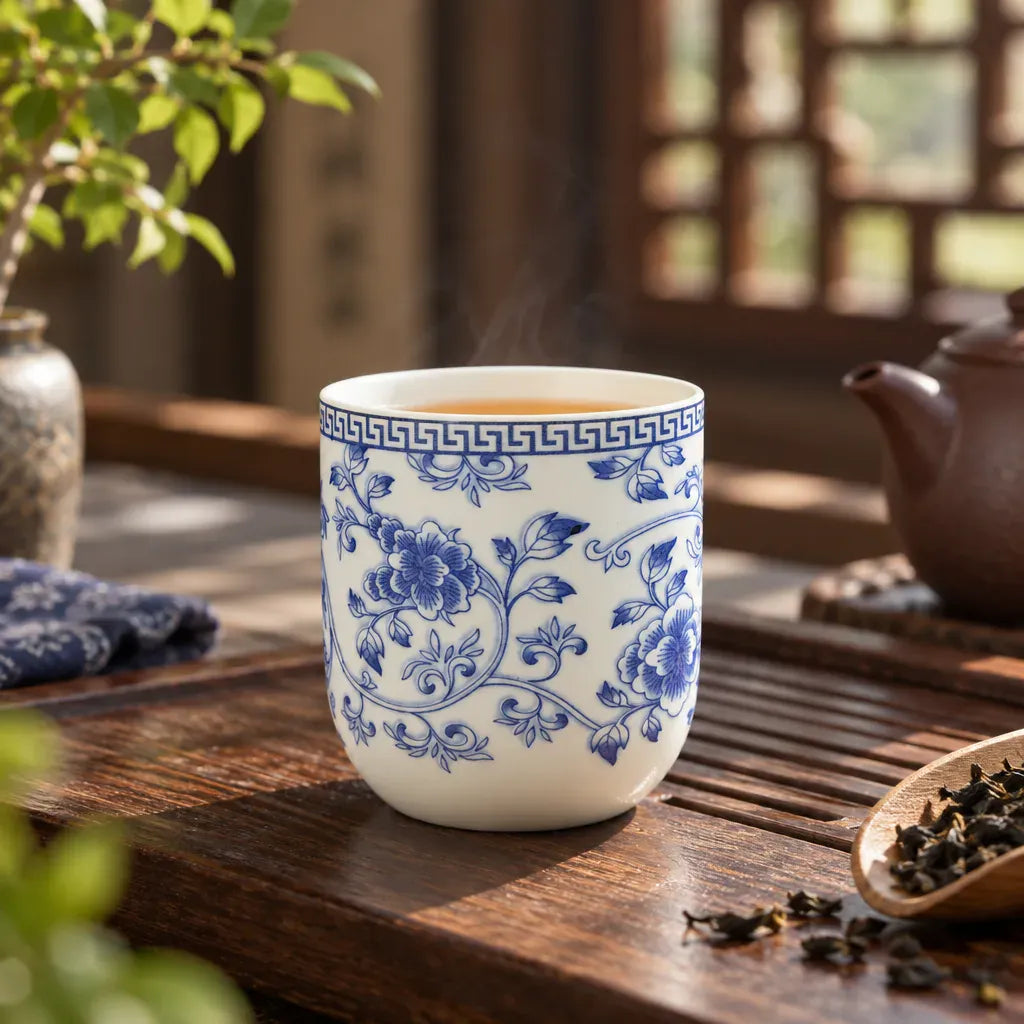 Théière Tasse à Thé Porcelaine Bleue – Fleurs Bleues