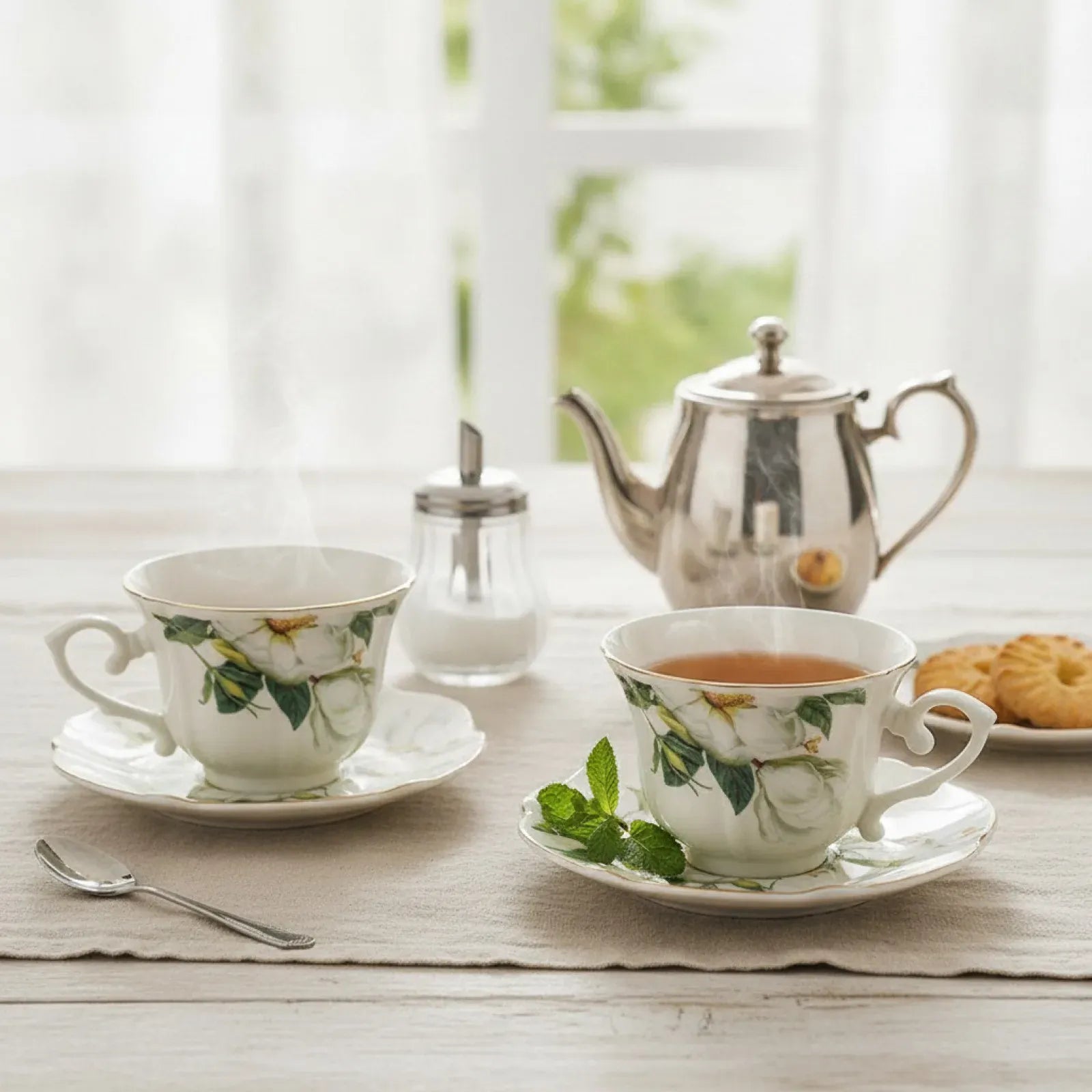 Théière Tasse en Porcelaine avec Soucoupe