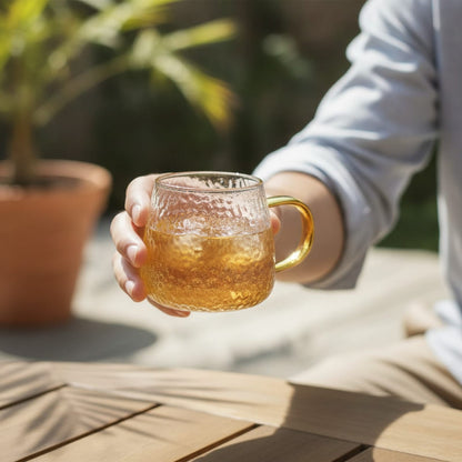 Théière Tasse en Verre Borosilicate Rayé 400ml