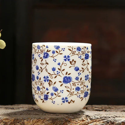 Théière Tasses à Thé en Porcelaine – Carreaux Bleus Style Azulejos