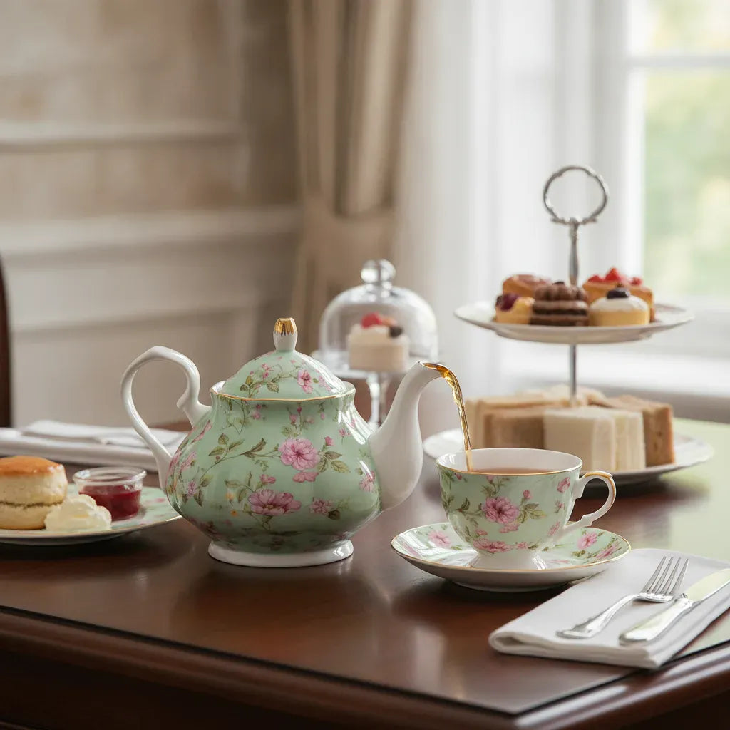 Théière Théière Anglaise en Porcelaine 400ml – Élégance Moderne | Tea Pot World