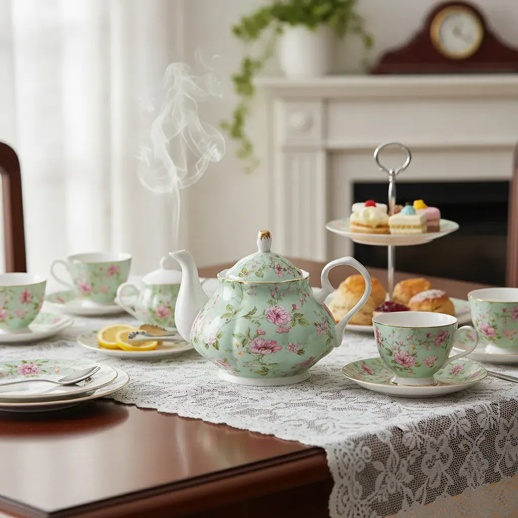 Théière Théière Anglaise en Porcelaine 400ml – Élégance Moderne | Tea Pot World