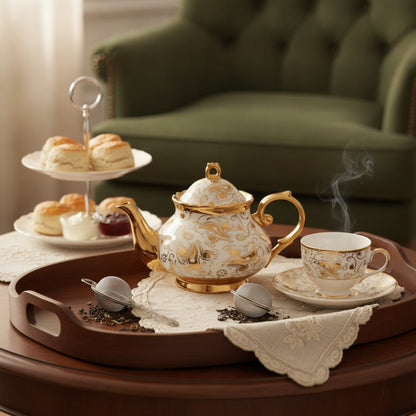 Théière Théière Anglaise en Porcelaine - Élégance et Tradition Héritage Anglais