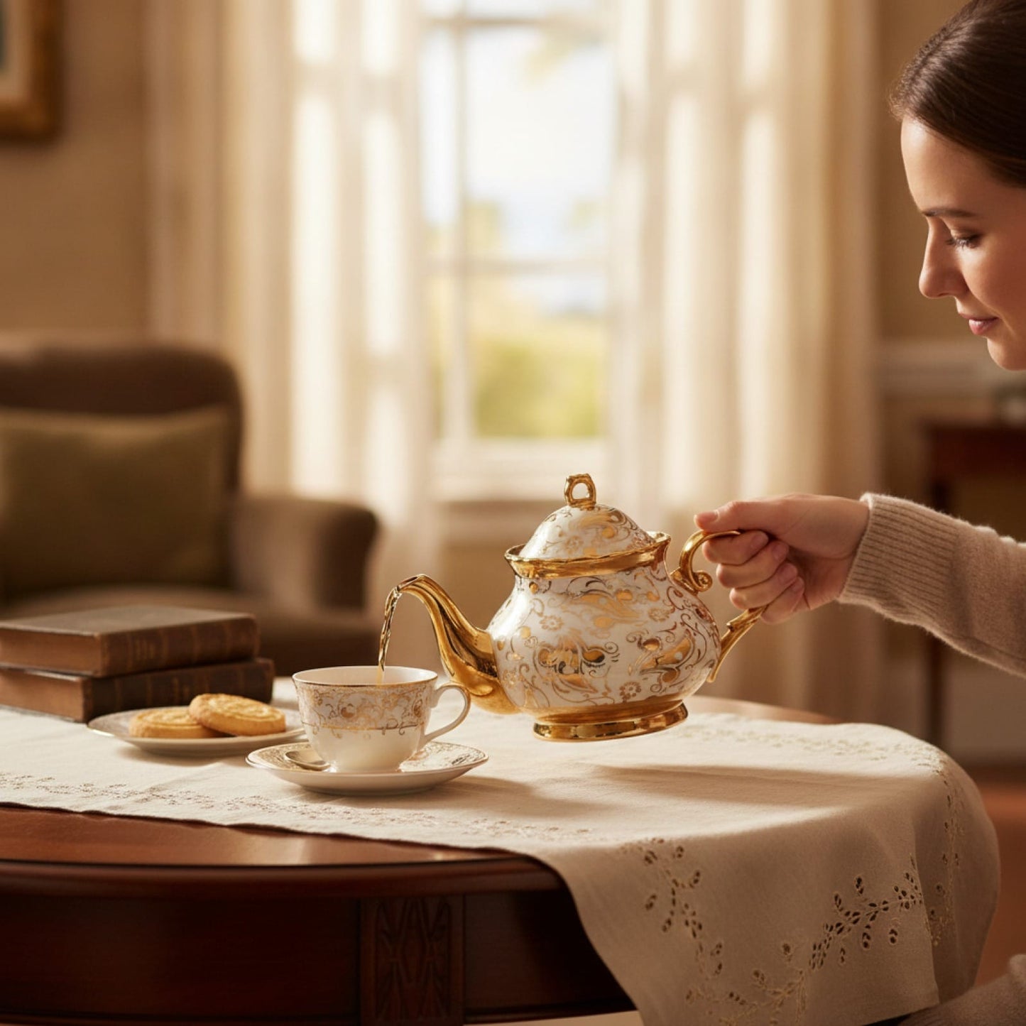Théière Théière Anglaise en Porcelaine - Élégance et Tradition Héritage Anglais