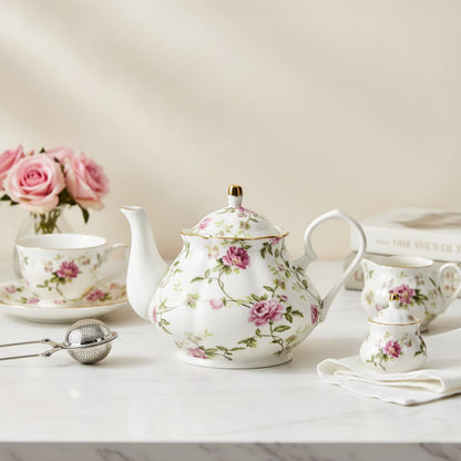 Théière Théière Anglaise en Porcelaine Élégance Royale 400ml