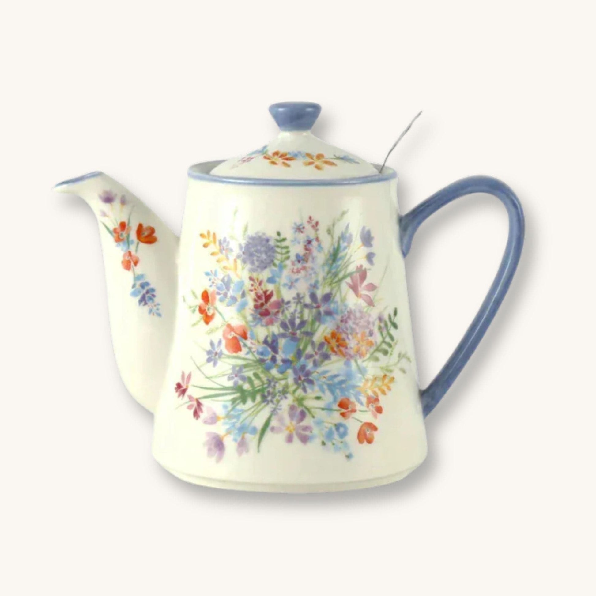 Théière anglaise en porcelaine fleurie
