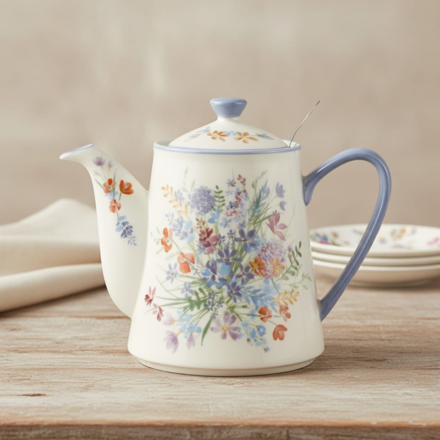 Théière Théière Anglaise en Porcelaine Fleurie - Élégance Florale pour vos Pauses Thé