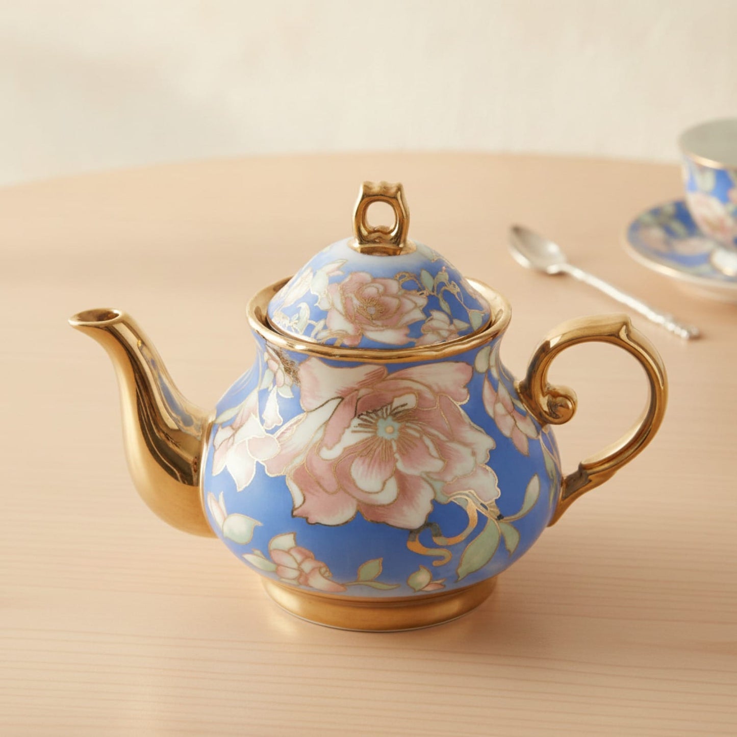 Théière Théière Anglaise en Porcelaine Florale - Élégance et Raffinement