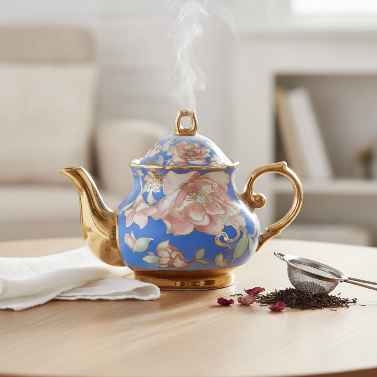 Théière Théière Anglaise en Porcelaine Florale - Élégance et Raffinement