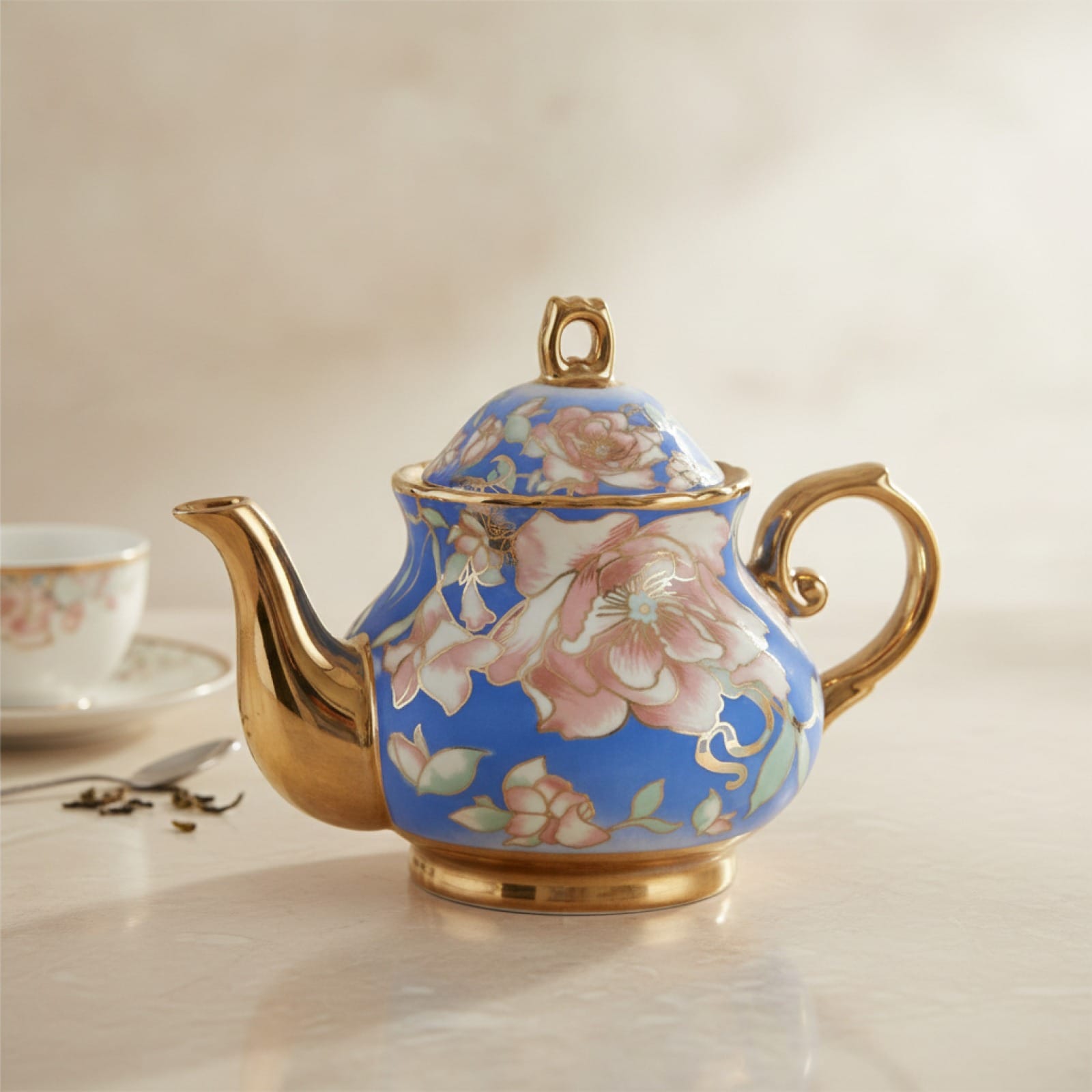 Théière Théière Anglaise en Porcelaine Florale - Élégance et Raffinement