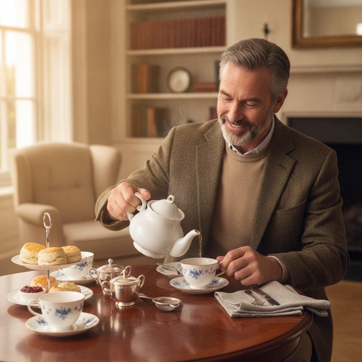 Théière Théière Anglaise en Porcelaine Grande Capacité - Élégance Britannique