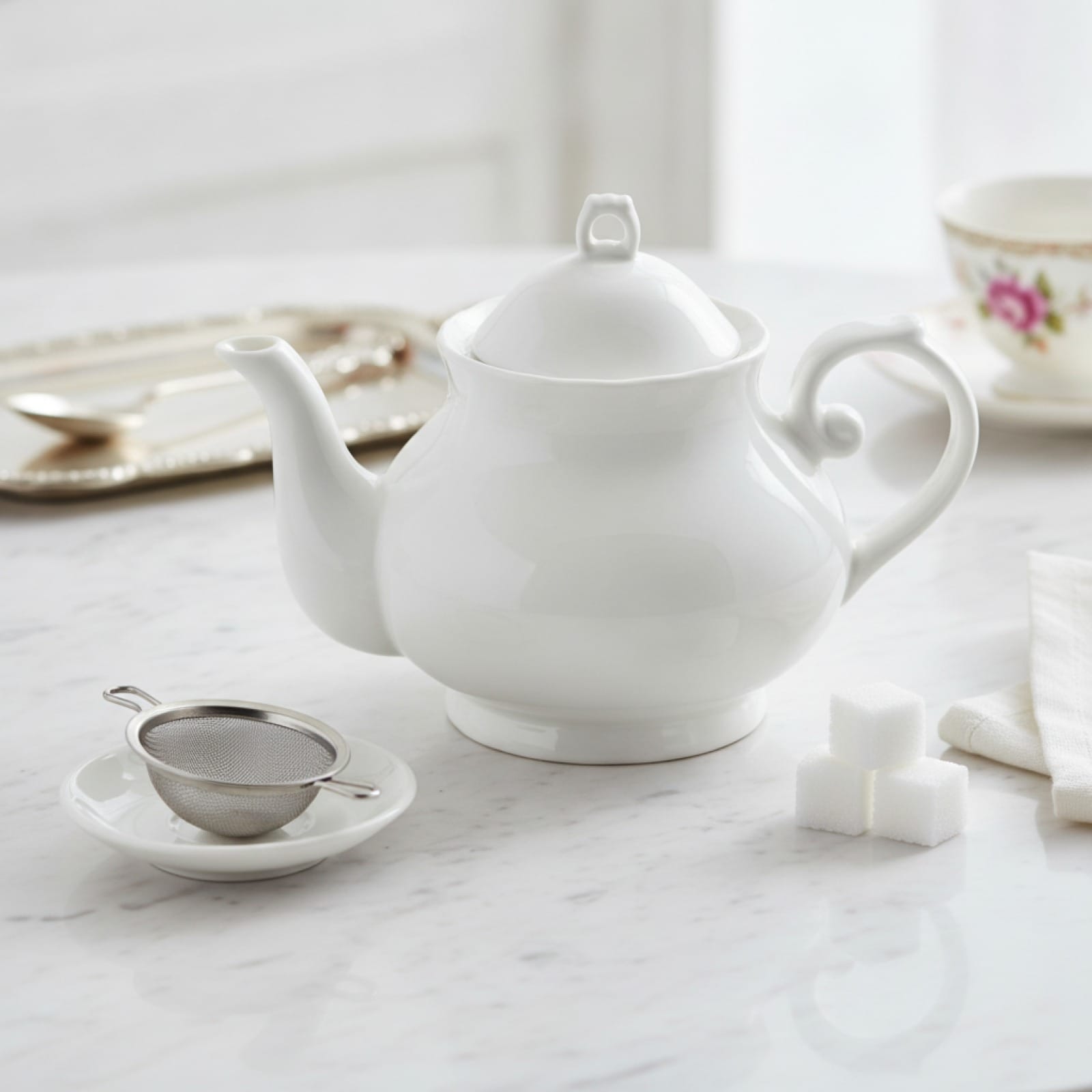 Théière Théière Anglaise en Porcelaine Grande Capacité - Élégance Britannique